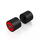 Hantla stała gumowana czerwona 37,5 kg Marbo