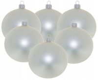 Bombki Choinkowe Szklane BIAŁE - SREBRNY JASNY 10 cm piękne do zdobienia