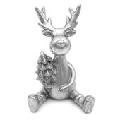 RENIFER ŚWIĄTECZNY SREBRNY FIGURKA DEKORACYJNA DO STROIKA KOMPOZYCJI 13cm
