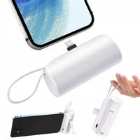 MAŁY POWERBANK 5000MAH WBUDOWANY ZŁĄCZE LIGHTNING DO KIESZENI IPHONE 20W