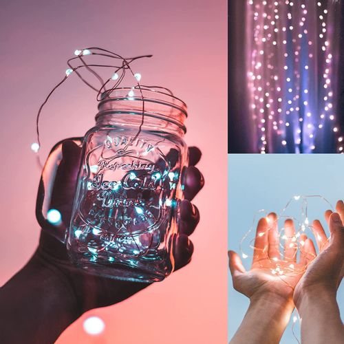 LAMPKI DRUCIK 80 LED MIKRO GIRLANDA BIAŁY ZIMNY AA na Arena.pl