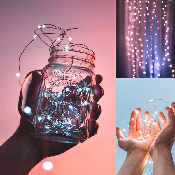 LAMPKI DRUCIK 80 LED MIKRO GIRLANDA BIAŁY ZIMNY AA zdjęcie 6