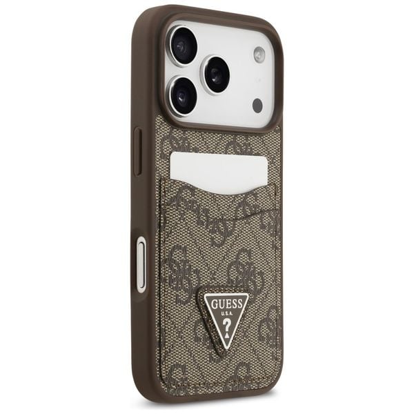 Etui Guess 4G Double Card Triangle do iPhone 17 Pro brązowy zdjęcie 4