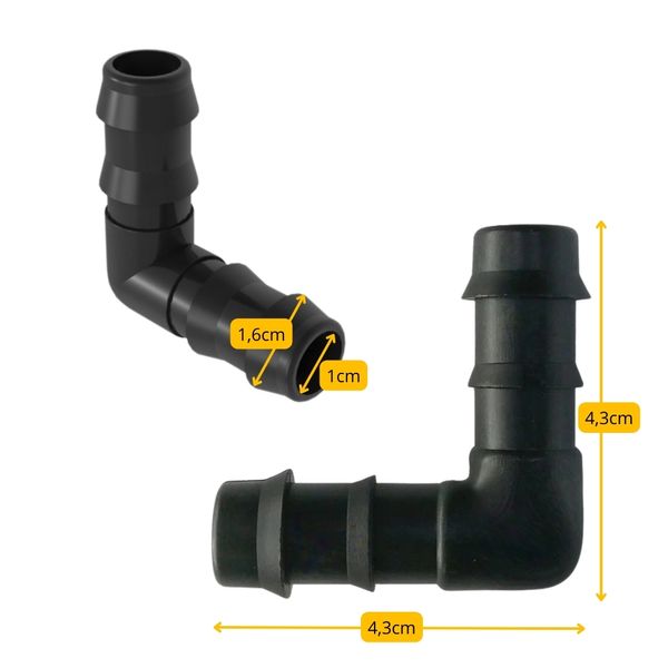 ZESTAW 10X KOLANKO ŁĄCZNIK DO LINII KROPLUJĄCEJ WĘŻY RUR WCISKANY WTYK ∅16 zdjęcie 2