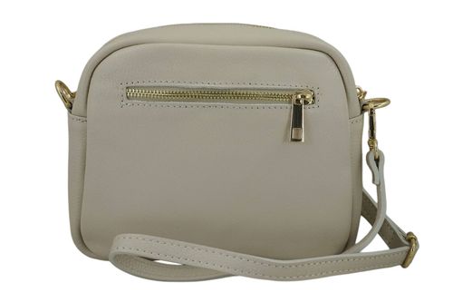 Torebka skórzana na ramię pikowana - Beżowa jasna na Arena.pl