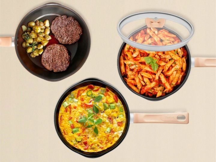 Głęboka patelnia z pokrywką TEFAL One Pick 24 cm indukcja zdjęcie 3
