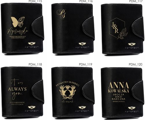 Portfel skórzany czarny damski prezent NA URODZINY OSIEMNASTKĘ z GRAWEREM na Arena.pl