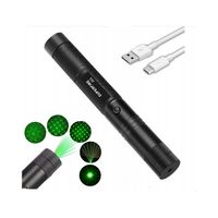 WSKAŹNIK LASEROWY POINTER LASER ZIELONY USB MOCNY DUŻY ZASIĘG AKUMULATOR