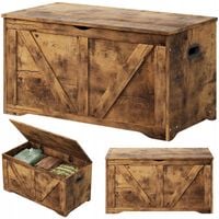 Drewniana skrzynia do przechowywania / schowek / organizer / ławka – loft –