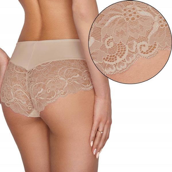 Ewana 084 Wysokie Szorty z Mikrofibry Beż L zdjęcie 1