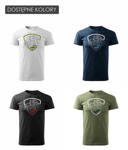 Koszulka z traktorem Claas dla rolnika męska biała REGULAR XL na Arena.pl