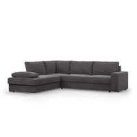 Duży narożnik, Momento, lewy, sztruks, 287x231x86 cm, szary | TYLETEGOTU