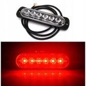 Lampa przeciwmgielna 6 LED 10-30V, czerwona mocna