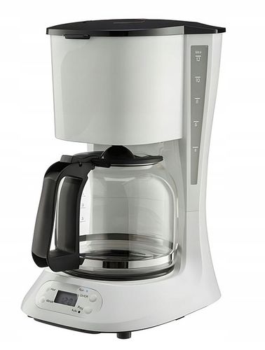 EKSPRES DO KAWY PRZELEWOWY KOMPAKTOWY QUIGG BIAŁY 1,5L 900W + TIMER na Arena.pl