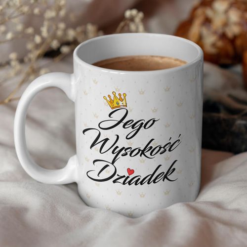 Kubek z nadrukiem - Jego Wysokość Dziadek na Arena.pl