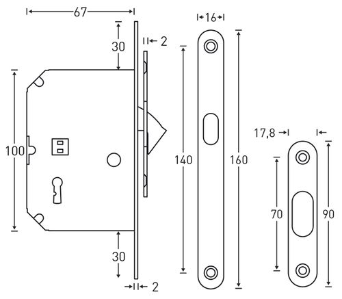 ZESTAW DO DRZWI PRZESUWNYCH NA KLUCZ CHROM na Arena.pl