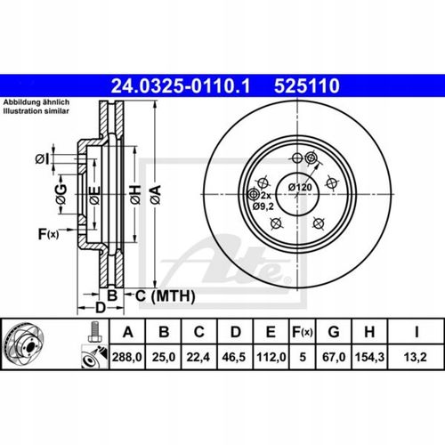 TARCZA HAM PRZOD 288X25 V POWER DISC ATE na Arena.pl