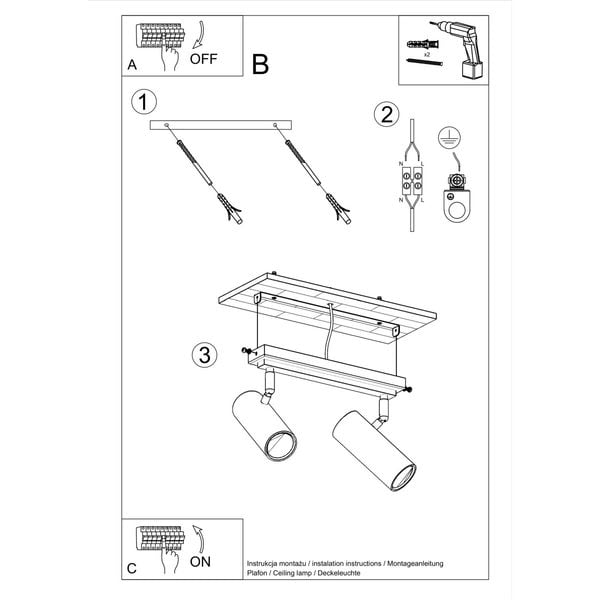 Plafon DIREZIONE 2 czarny zdjęcie 5