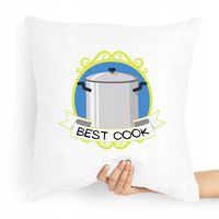 Poduszka Dla Kucharza Prezent Best Cook Z Nadrukiem Ze Zdjęciem