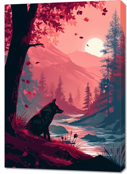 Obraz 70x100cm Wilk Przy Brzegu Lasu zdjęcie 1