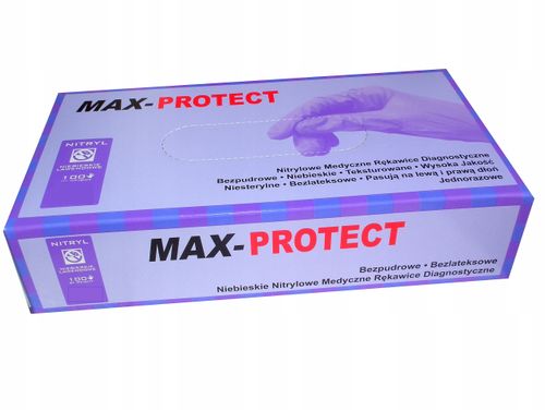 Rękawice nitrylowe MAX-PROTECT 100 szt. L na Arena.pl