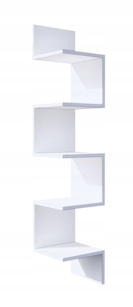 PÓŁKA NAROŻNA ŚCIENNA, BIAŁA WISZĄCA, MATOWA zdjęcie 2