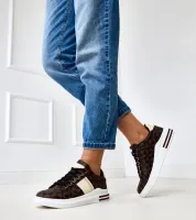 Brązowe sneakersy na platformie trampki damskie 38