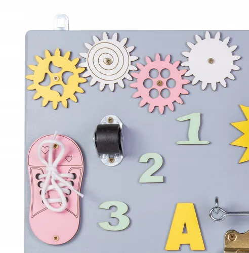 TABLICA MANIPULACYJNA SENSORYCZNA MONTESSORI 17W1 na Arena.pl