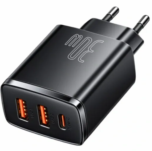 BASEUS SZYBKA ŁADOWARKA SIECIOWA DO TELEFONU 3X USB USB-C 30W PD QC 3.0 AFC zdjęcie 1