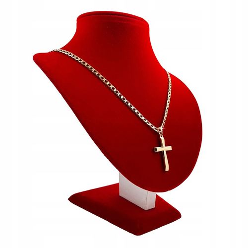 ZŁOTY ŁAŃCUSZEK MĘSKI PANCERKA+KRZYŻYK 18K 55CM PREZENT DLA NIEGO + GRATISY na Arena.pl