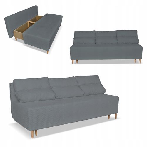 Kanapa sofa KIMO f. spania pojemnik Family Meble Twisster zielona sztruks na Arena.pl