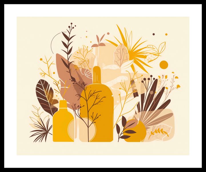Plakat 50x40cm Złote Rośliny zdjęcie 3