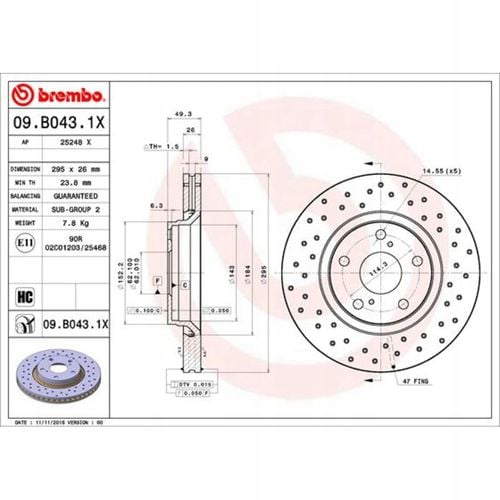 TARCZA HAM PRZOD 295X26 V XTRA BREMBO na Arena.pl