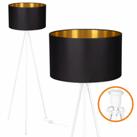 Lampa Trójnóg Trigni Biała - Skandynawski Design abażur Czarno złoty