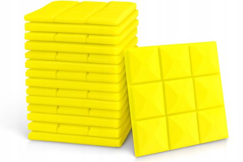 Pianka akustyczna KOSTKA wypukła 30x30x5 cm Panel wygłuszający BUFFO Żółty na Arena.pl