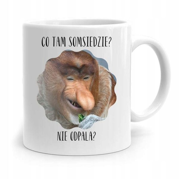 Kubek Śmieszny Nosacz Janusz Polak Nie Odpala? Z Nadrukiem Ze Zdjęciem zdjęcie 1