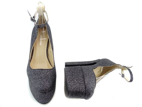 Czarne brokatowe półbuty na platformie 36 na Arena.pl