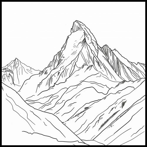 Plakat 80x80cm Górski Szkic na Arena.pl