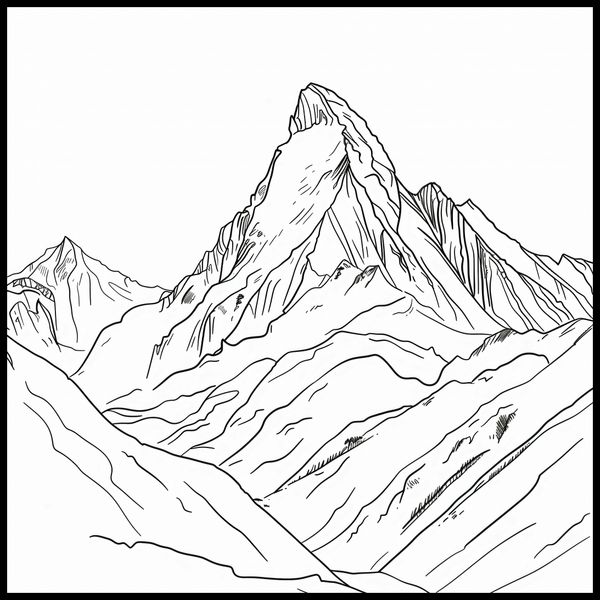 Plakat 80x80cm Górski Szkic zdjęcie 2