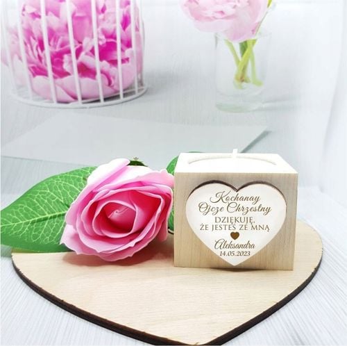 Podziękowanie dla Rodziców Chrzestnych na Komunię Chrzest świecznik na Arena.pl