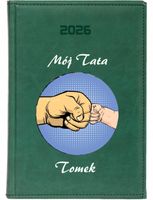 KALENDARZ A6 2026 TYGODNNIOWY prezent na dzień taty nadruk z imieniem tekst