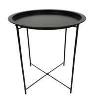 Stolik kawowy okragły metalowy loft taca PICO fi 47x50 czarny