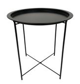 Stolik kawowy okragły metalowy loft taca PICO fi 47x50 czarny