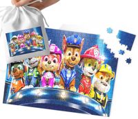 PUZZLE - PSI PATROL WZORY Z BAJEK I GIER DLA DZIECI 96EL + WORECZEK