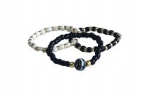 MALACHIT ZEBRA PIERŚCIONKI Z KORALIKÓW ZESTAW 3 SZTUKI KORALIKI ZŁOTE