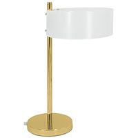 Stojąca LAMPA stołowa DRS8006/1D TR GL Elem metalowa LAMPKA nocna loftowa złota biała