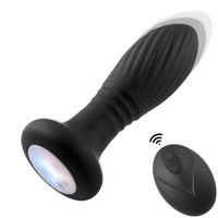 wibrujący korek analny z led b series cute czarny