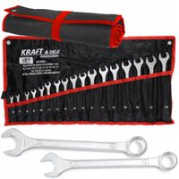 ZESTAW KLUCZY NA PŁACHCIE KLUCZE PŁASKO-OCZKOWE 6-22mm 17szt. PŁASKIE +ETUI