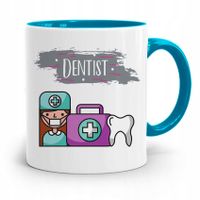 Kubek Błękitny Prezent Dentysty Stomatologa Z Nadrukiem Ze Zdjęciem