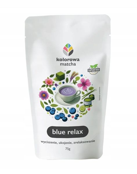 HERBATA MATCHA JAPOŃSKA W PROSZKU NIEBIESKA BLUE RELAX KOLOROWA MATCHA 75G zdjęcie 3